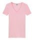 T-shirt femme col V en côte originale