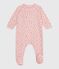 Babypyjama van geruwde fleece met print roze JOLI/wit MULTICO