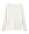 Dames-t-shirt met lange mouwen van linnen wit MARSHMALLOW