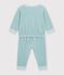 Pyjama b&eacute;b&eacute; en velours ouverture sans pression uni vert