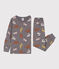 Molton pyjama met dierenprint voor kleine meisjes en jongens BONGRIS/ MULTICO