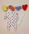 Driedelig katoenen babysetje wit MARSHMALLOW/wit MULTICO