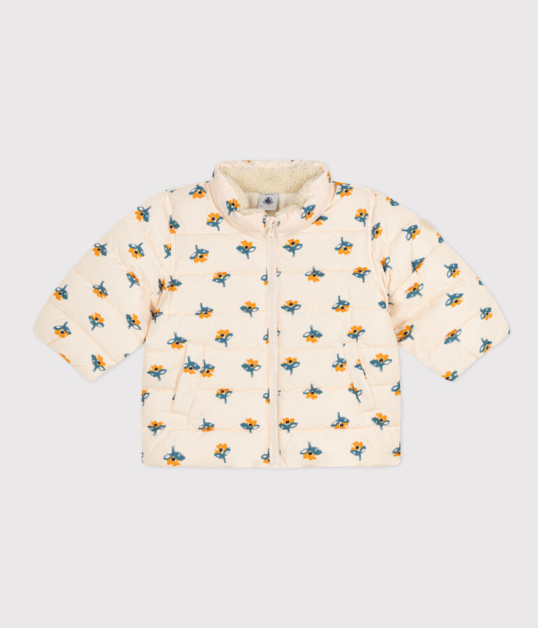 Bedrukt babyjack met oprolbare capuchon wit AVALANCHE/ MULTICO