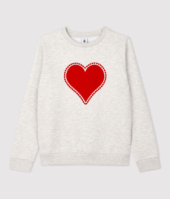Sweat en molleton enfant fille / garçon gris BELUGA CHINE