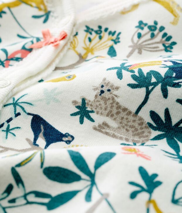 Slaap lekker baby meisje met zijopening. wit/multicouleur