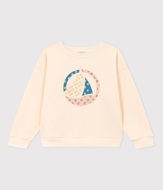 Sweater in molton voor meisjes ecru AVALANCHE