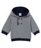 Gestreepte hoodie met wattering voor babyjongens blauw SMOKING/wit MARSHMALLOW