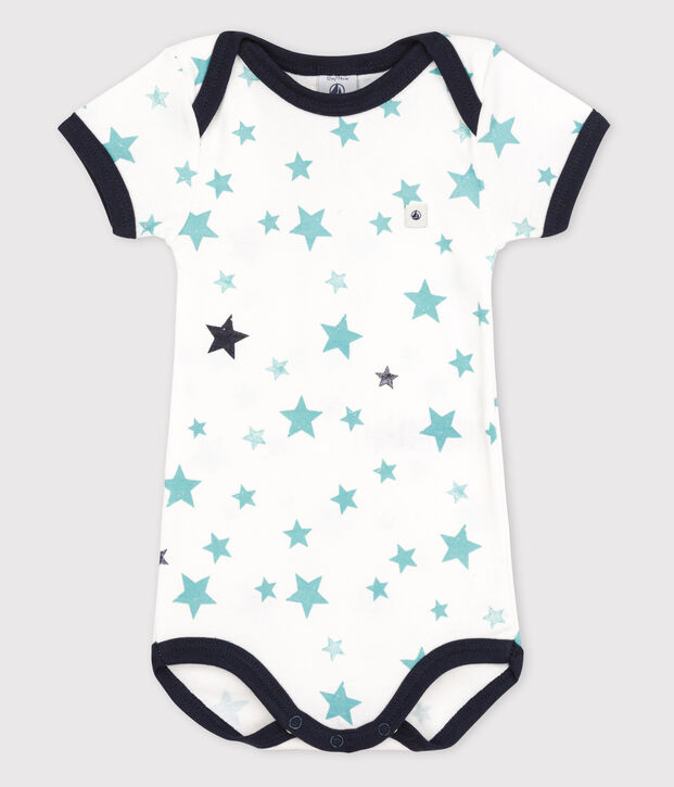 Body met korte mouwen voor babymeisjes wit/multicouleur