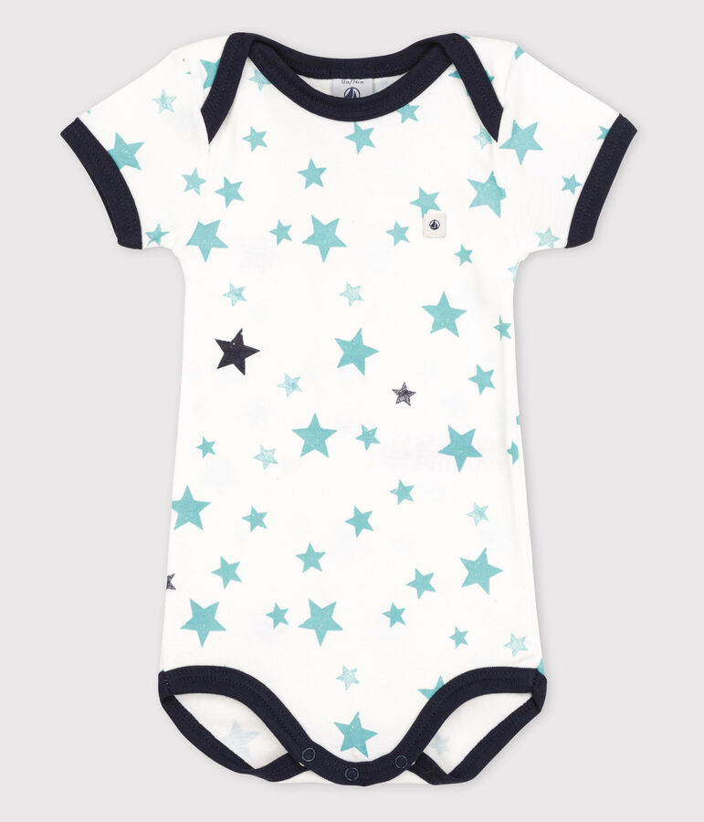 Body met korte mouwen voor babymeisjes wit ECUME/wit MULTICO