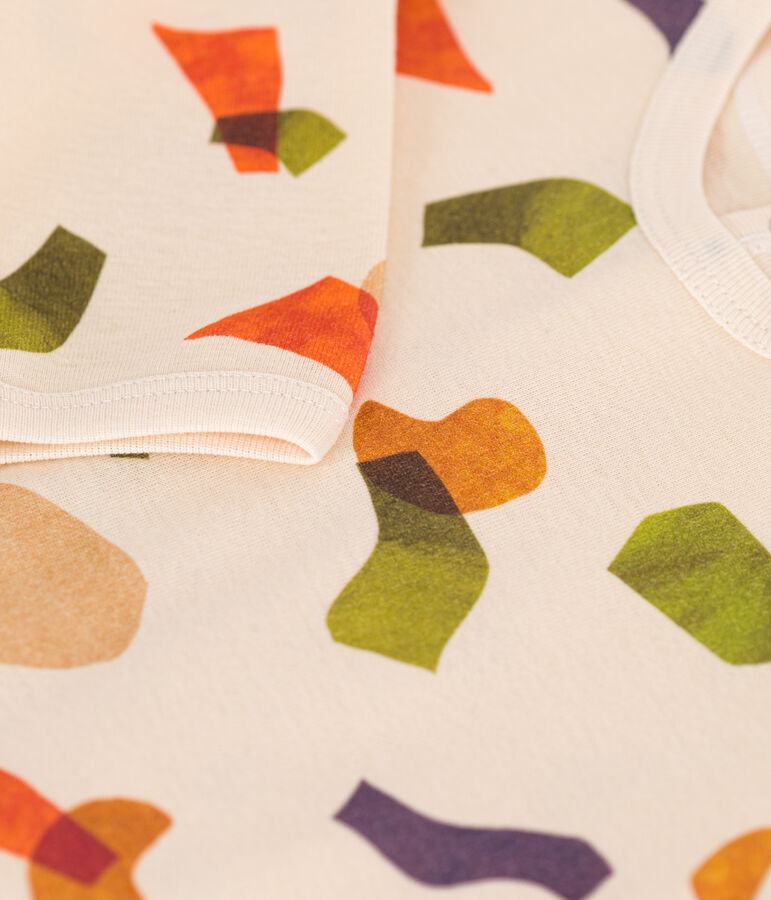 Pyjama imprim&eacute; en coton b&eacute;b&eacute; &eacute;cru/multicouleur