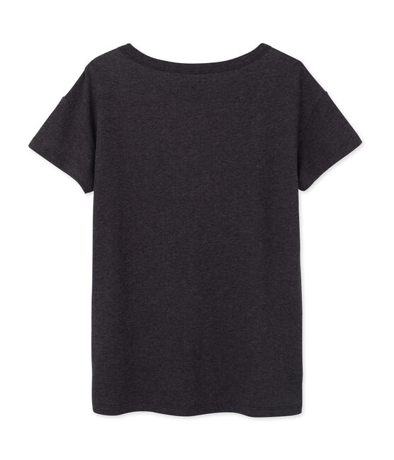 Oversized dames-T-shirt in ultradunne, gemêleerde tubicstof grijs CITY CHINE