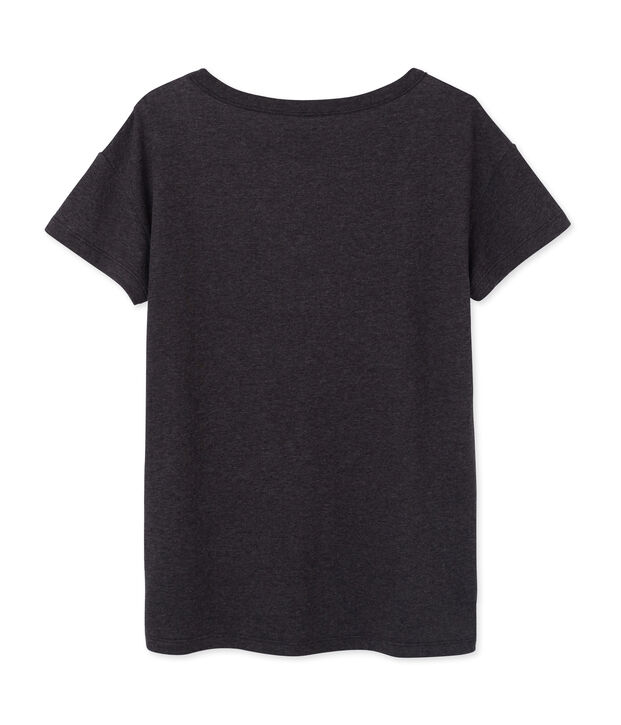 Maxi t-shirt femme en tubique extrafin chin&eacute; gris