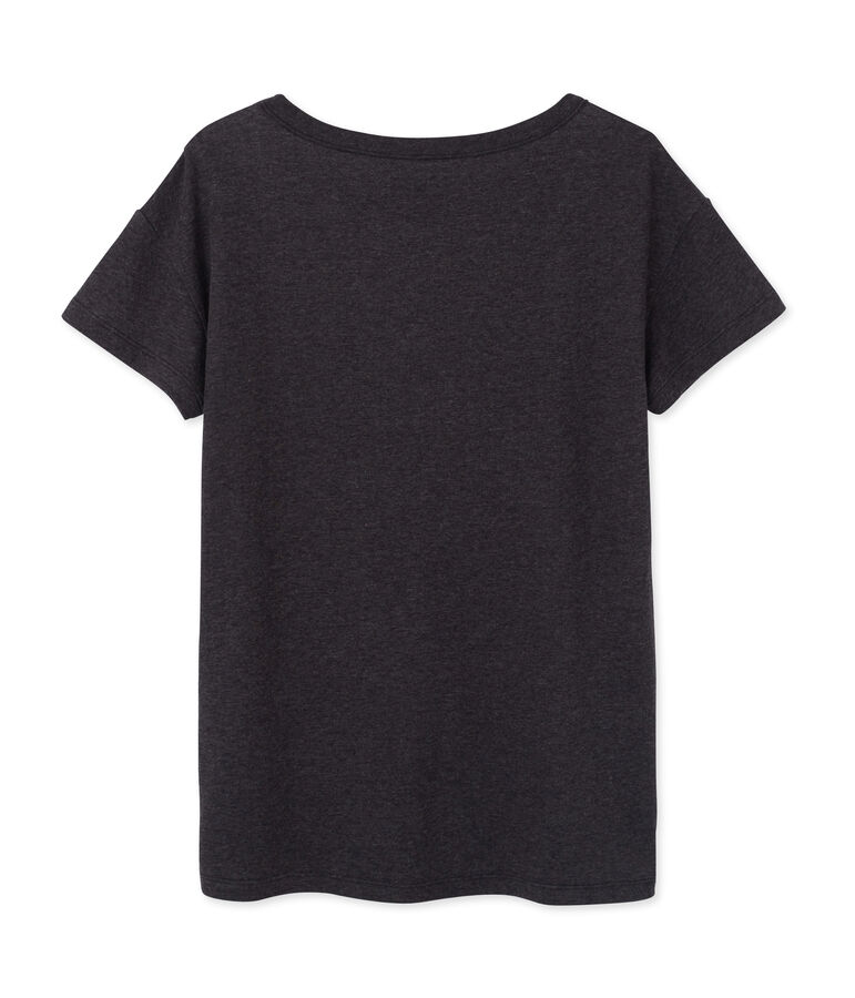 Oversized dames-T-shirt in ultradunne, gem&ecirc;leerde tubicstof grijs