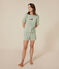 Korte pyjama en T-shirt van effen katoen voor dames groen HERBIER