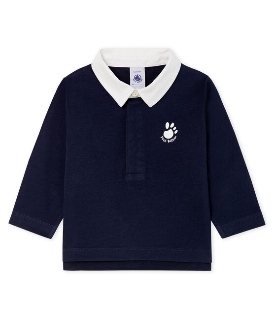 Polo manches longues bébé garçon bleu SMOKING