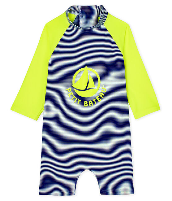 Combinaison écoresponsable bébé fille/garçon bleu SURF/blanc MARSHMALLOW