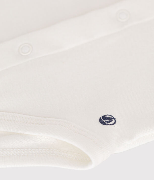 Body manches courtes &agrave; col b&eacute;b&eacute; blanc