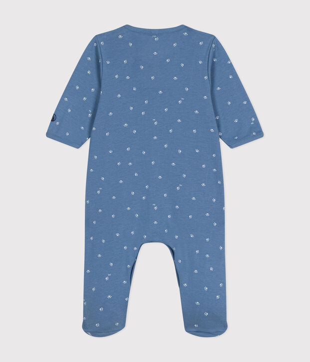 Pyjama b&eacute;b&eacute; en coton bleu/blanc
