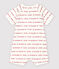 Combicourt Petit Bateau Je t'aime en jacquard en coton biologique blanc MARSHMALLOW/rouge PEPS