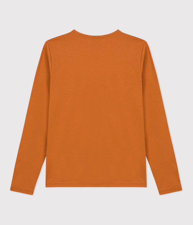 Le Droit, dames-T-shirt met V-hals in katoen bruin