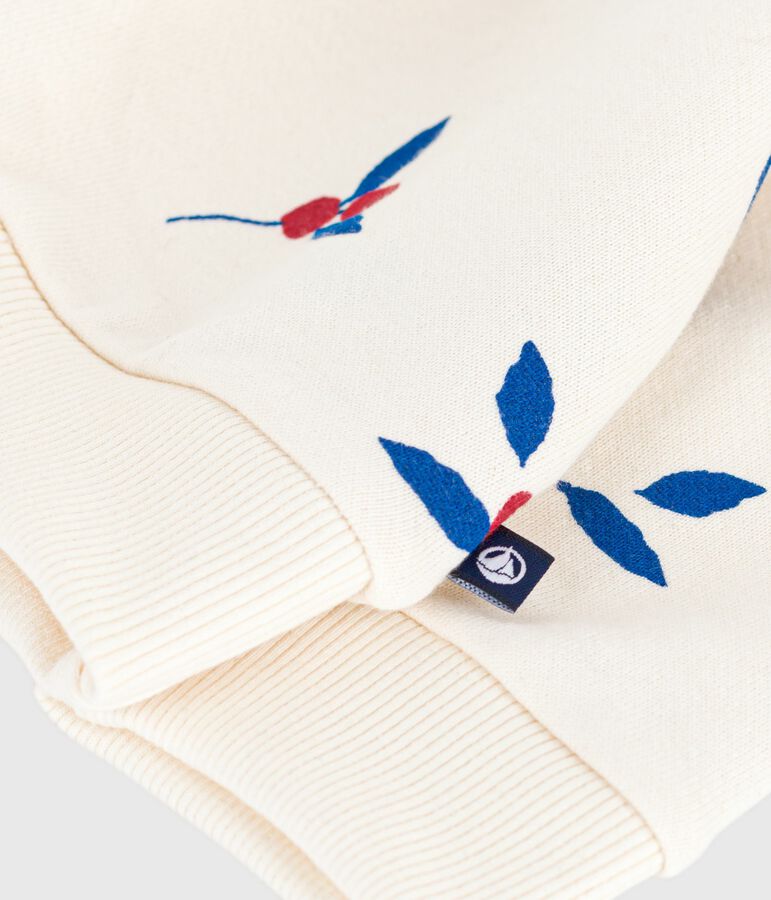 Sweatshirt b&eacute;b&eacute; en coton imprim&eacute; baies &agrave; volants &eacute;cru/multicouleur