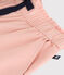 Katoenen canvas meisjesbroek met wijde pijpen roze SALINE