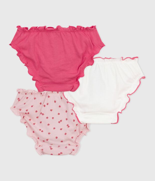 Lot de culottes enfant en coton froufrou imprim&eacute; pommes multicouleur