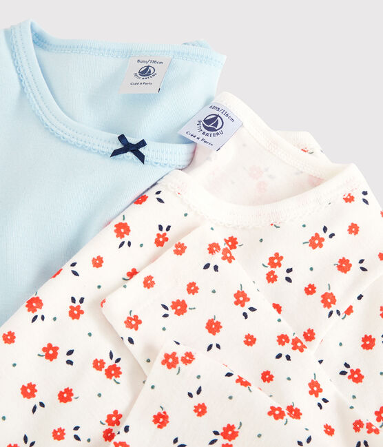 Set van 2 meisjes t-shirts met lange mouwen en bloemenprint van biologisch katoen variante 1