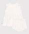 Robe blanche bébé en nid d'abeille à manches courtes et bloomer blanc MARSHMALLOW