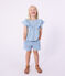 Short enfant en coton uni bleu BLEU CLAIR