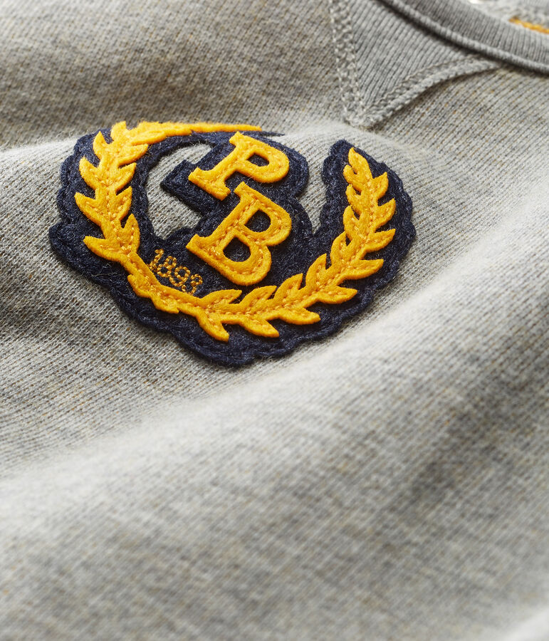 Combinaison longue b&eacute;b&eacute; gar&ccedil;on en molleton gris SUBWAY/jaune BOUDOR