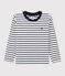 Tee-shirt en jersey enfant fille - garçon blanc MARSHMALLOW/bleu SMOKING