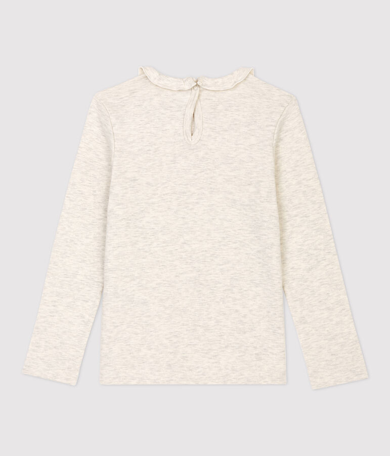 Katoenen meisjes t-shirt met lange mouwen beige
