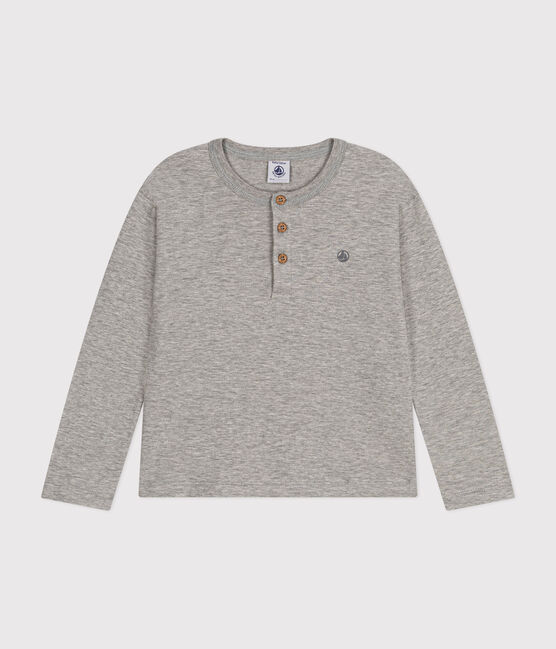 Jongens-T-shirt met lange mouwen grijs CHATON CHINE