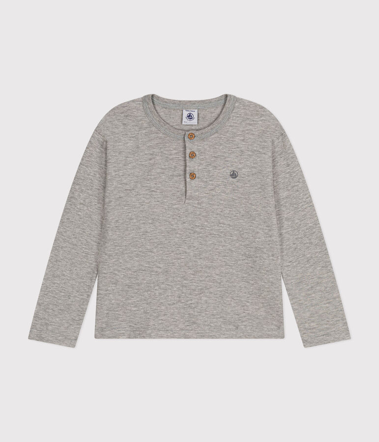 Jongens-T-shirt met lange mouwen grijs