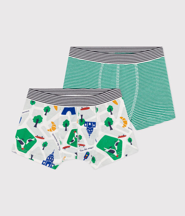 Set met twee katoenen boxershorts met motief van Parijs voor kinderen multicouleur