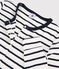 Iconisch gestreept katoenen cardigan Dames wit MARSHMALLOW/blauw SMOKING