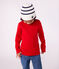 Gebreide gestreepte kindermuts met fleecevoering blauw MARSHMALLOW/ SOIR