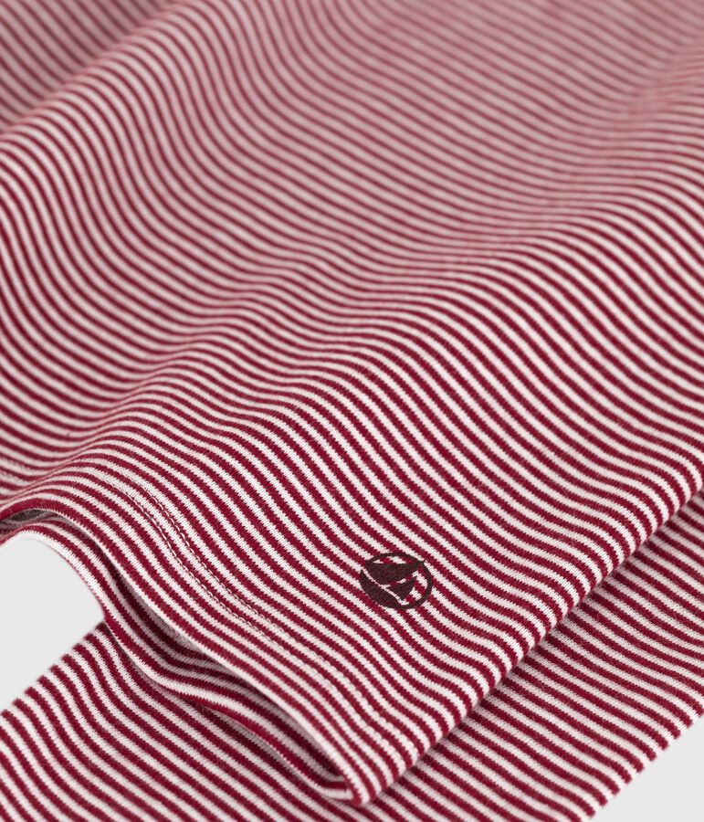 Tee-shirt femme l'iconique en coton manches longues rouge/blanc