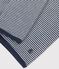 Gestreepte cardigan van biokatoen met 'milleraies'-streepjes voor baby's blauw SMOKING/wit MARSHMALLOW