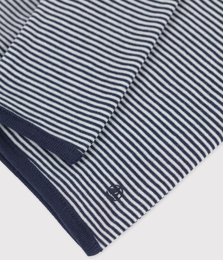 Cardigan ray&eacute; milleraies en coton bio b&eacute;b&eacute; bleu SMOKING/blanc MARSHMALLOW