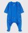 Bodyjama van biokatoen blauw BRASIER/grijs MARSHMALLOW