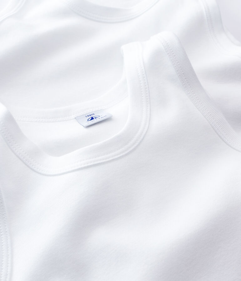 Lot de 2 d&eacute;bardeurs blancs gar&ccedil;on en coton biologique multicouleur