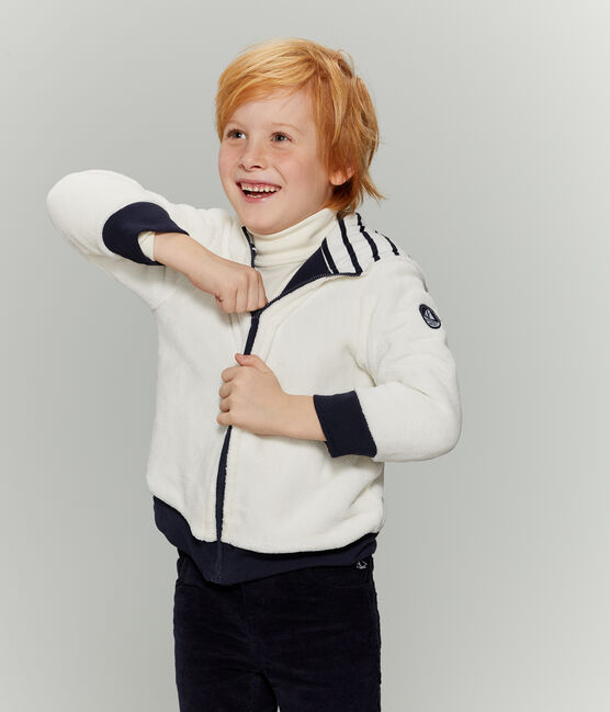 Sweatshirt zippé réversible enfant garçon bleu SMOKING
