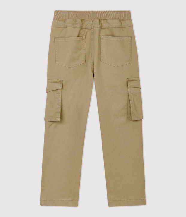 Pantalon regular en gabardine  enfant gar&ccedil;on beige