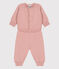 Tweedelig setje van tricot uit wol en katoen roze SALINE