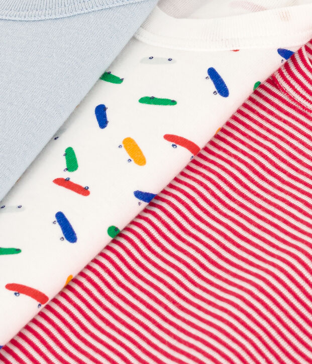 Setje met 3 katoenen hemdjes met skateboardmotiefje voor kinderen multicouleur