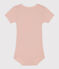 Body met korte mouwen met opengewerkt breiwerk voor baby's roze SALINE