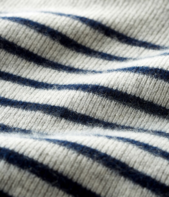 Trui van kasjmier babyjongen grijs BELUGA/blauw SMOKING