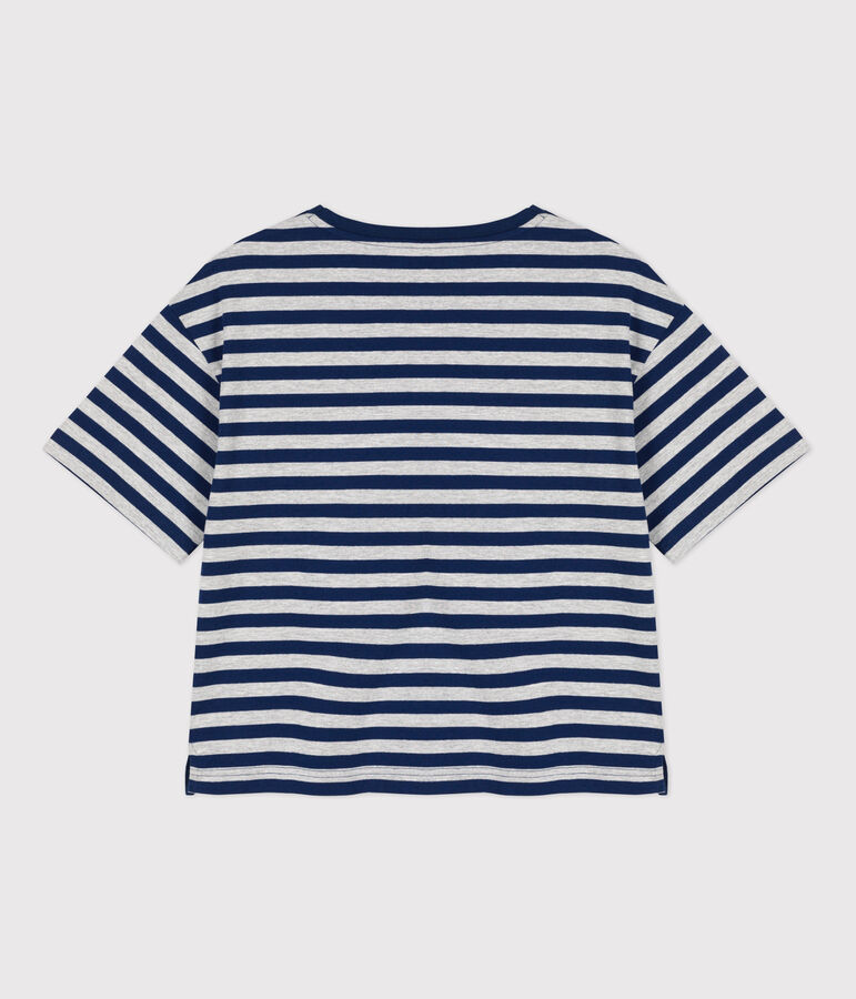 T-shirt LE BOXY en coton Femme bleu/gris